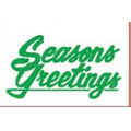 Metallic Fringe Holiday Pennant w/ Pre-Printed Panel - Seasons Greetings
